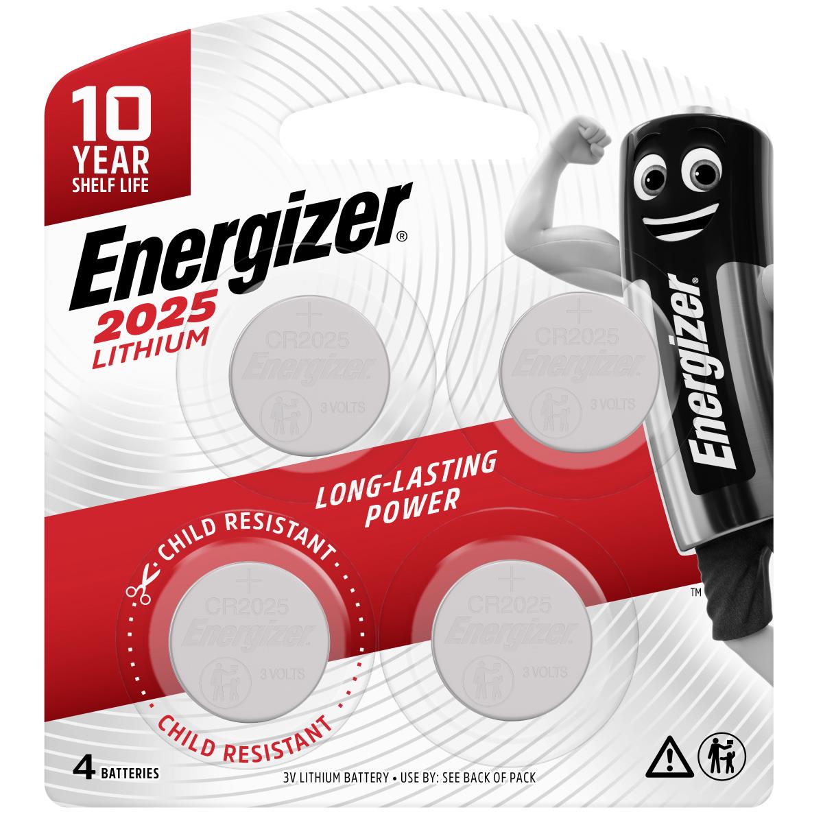 Energizer Lithium 2025 Coin Battery (4pk)