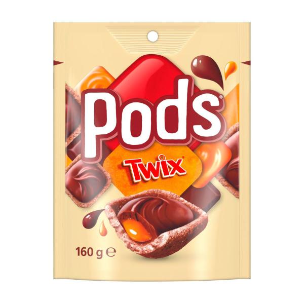 PODS TWIX CHOCOLATE SNACK & SHARE PARTY BAG 160G