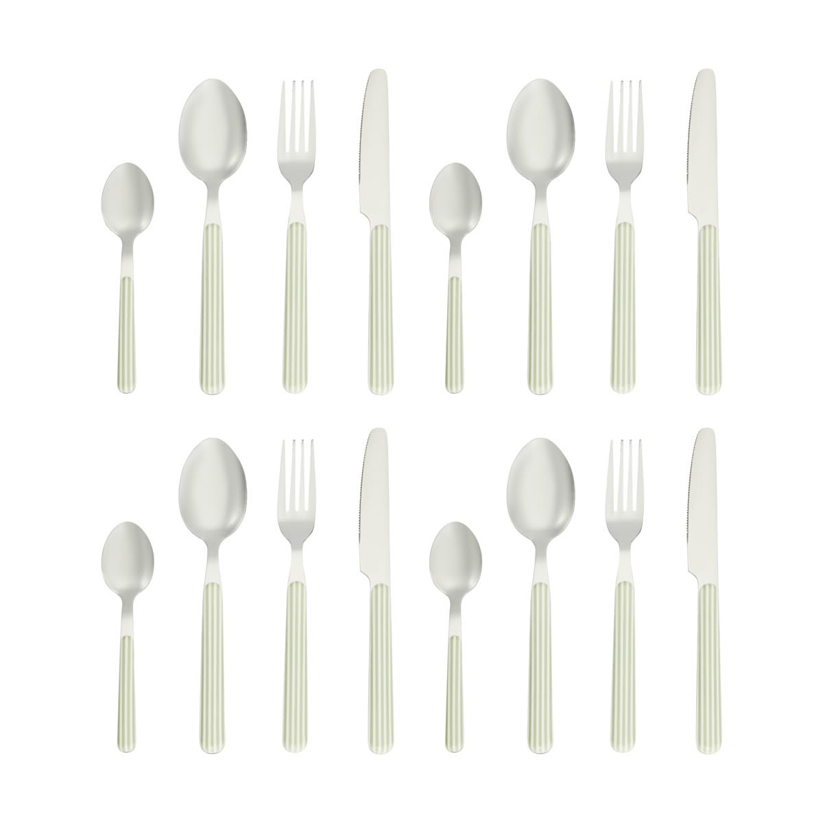 16 Piece Sage Stripe Cutlery Set