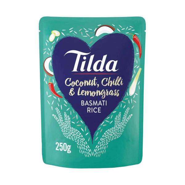 TILDA STEAMED RICE:COCONUT CHILLI & LEMONGRASS:.:250GRAM