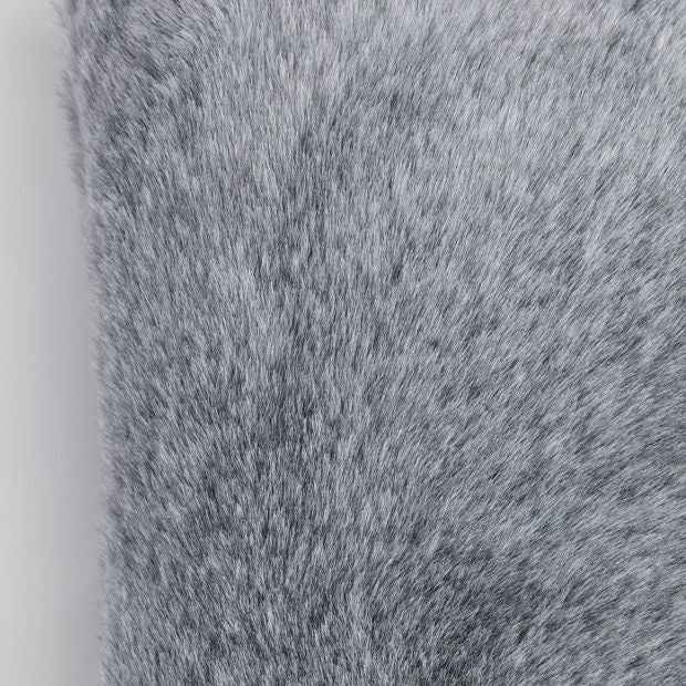 Myles Faux Fur Cushion - Charcoal