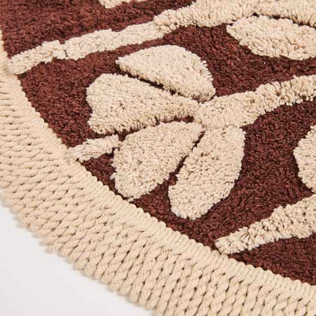 Lotus Textured Cotton Bath Mat - Tiramisu