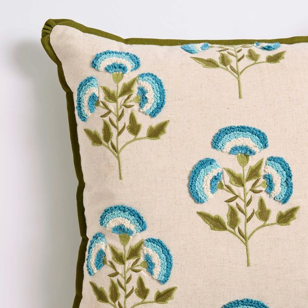 Aliyah Embroidered Floral Cushion