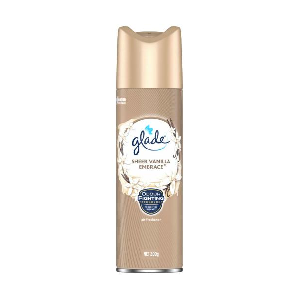 GLADE AEROSOL AIR FRESHENER ESSENCE OF VANILLA 200 GRAM