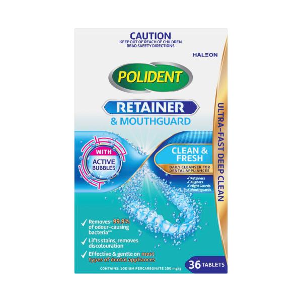 POLIDENT TABLETS RETAINER & MOUTHGUARD 36 PACK