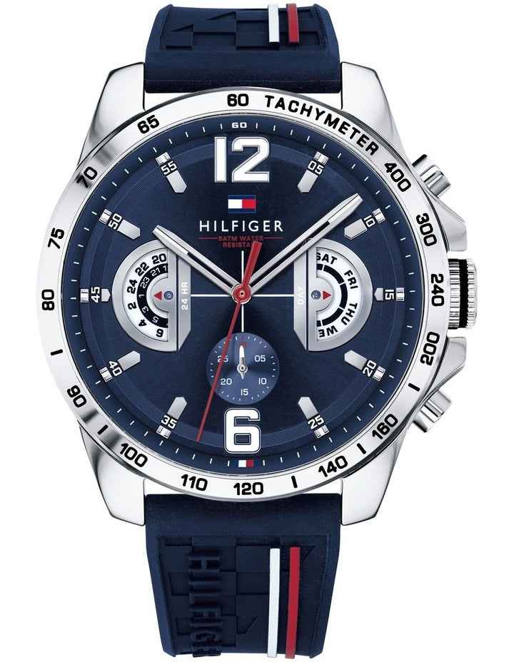 Multi-function Blue Silicone Men's Sport Watch