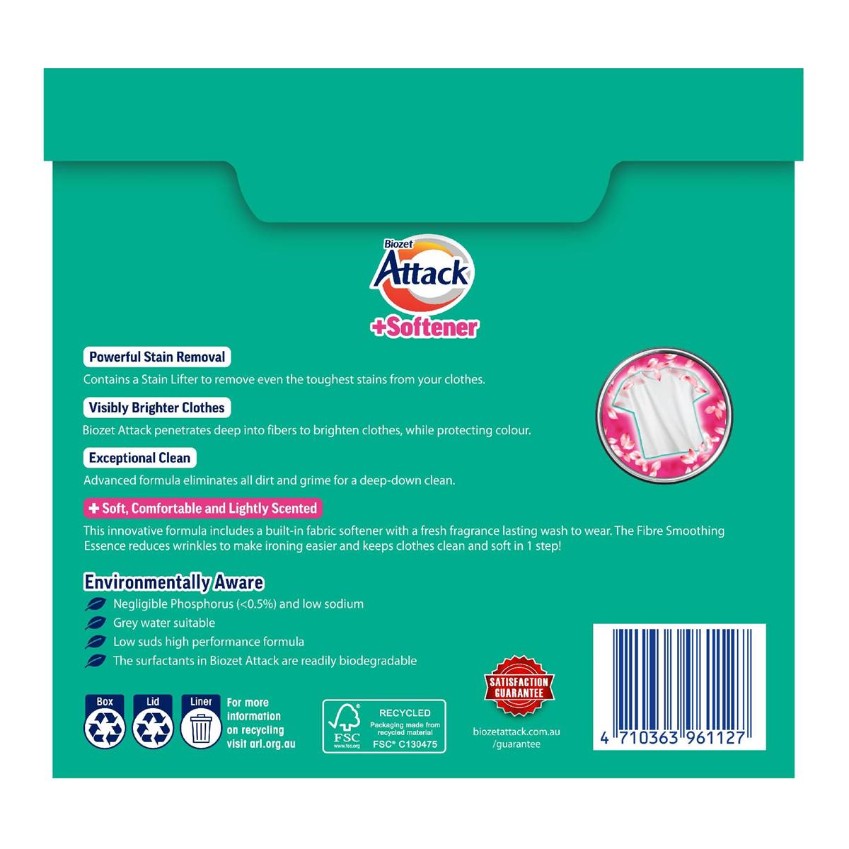Biozet Attack Laundry Powder With Softener 2kg
