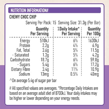 Uncle Tobys Muesli Bars Choc Chip 15 pack