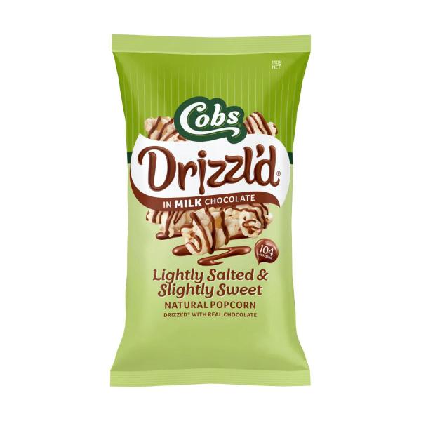 COBS DRIZZLD POPCORN SWEET MILK CHOCOLATE 110G