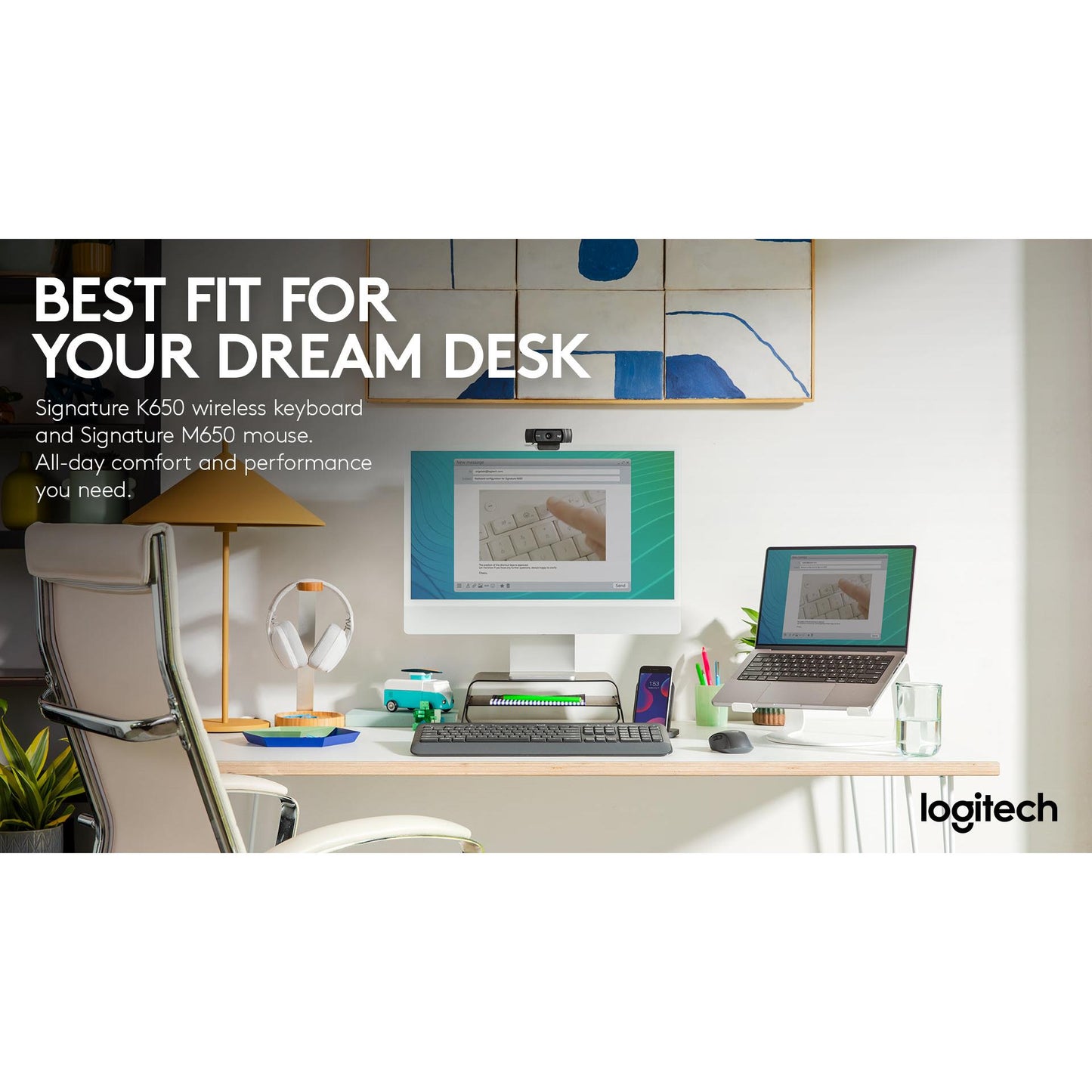 Logitech K650 Signature Wireless Keyboard (Graphite)