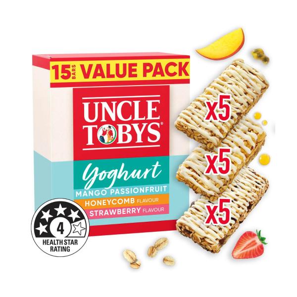 UNCLE TOBYS MUESLI BARS YOGHURT VARIETY FAMILY VALUE LUNCHBOX SNACKS