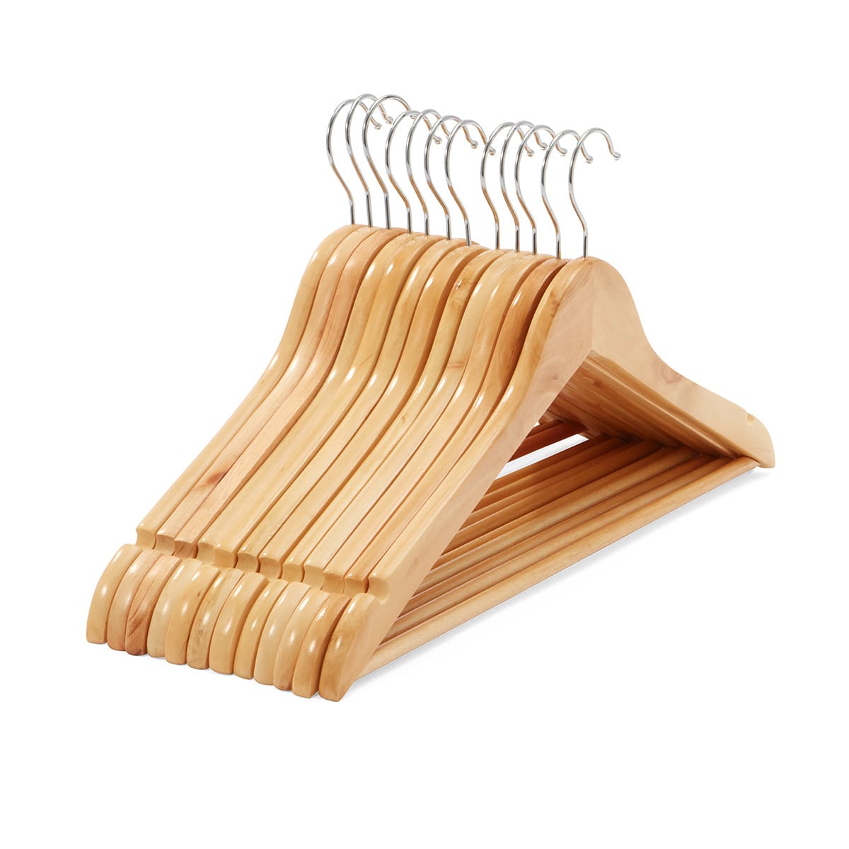 12 Pack Wooden Hangers