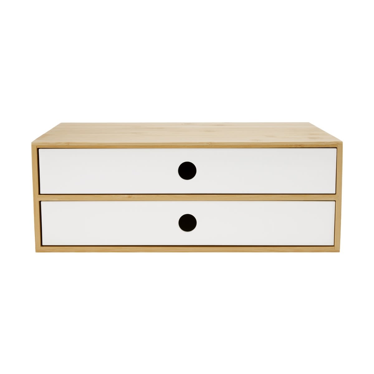 Bamboo and Plastic Desk Top Drawers