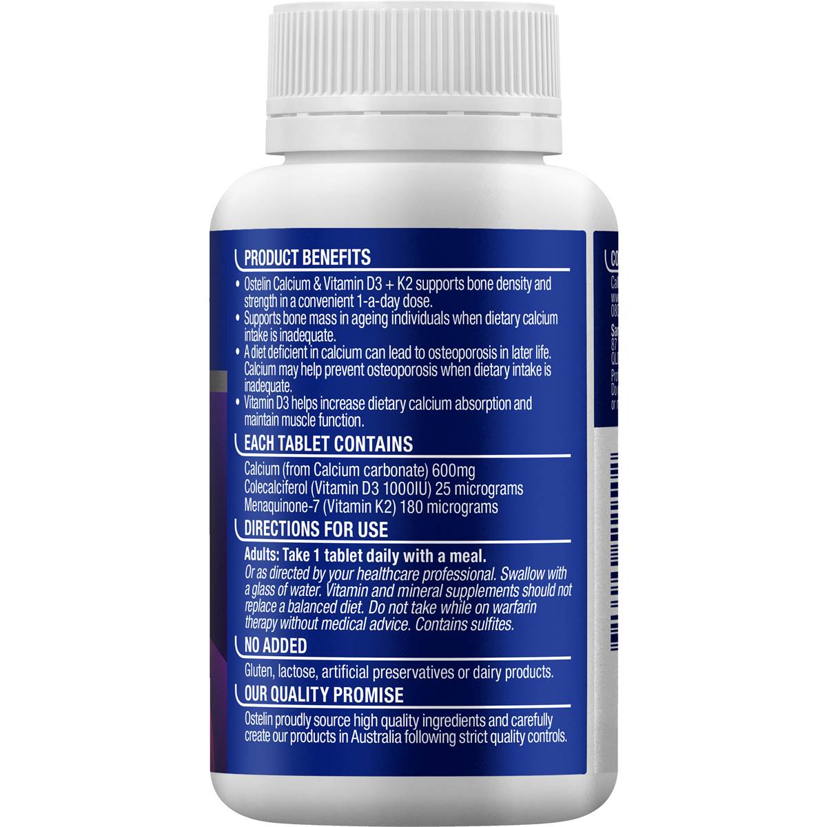 Ostelin Calcium & Vitamin D3 K2 Tablets 60 pack
