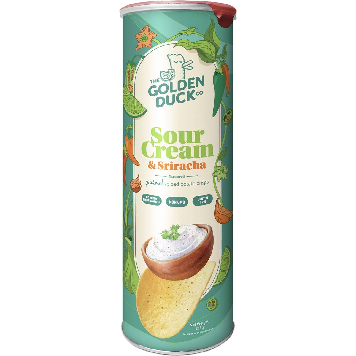 Golden Duck Sour Cream & Sriracha Chips 125g
