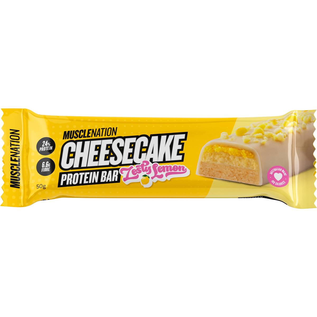 Muscle Nation Protein Bar Cheesecake Zesty Lemon 50g