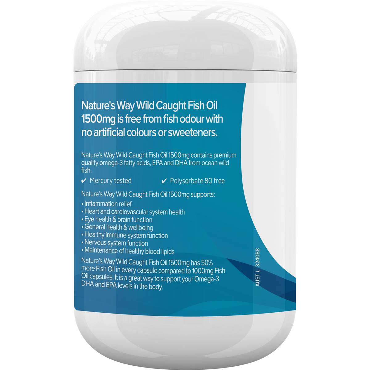 Nature's Way Wild Caught Fish Oil 1500mg Soft Capsules 120 pack