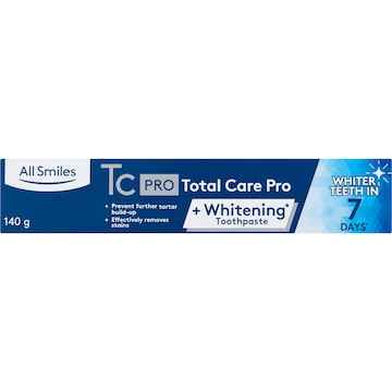 All Smiles Total Care Pro Whitening Toothpaste 140g