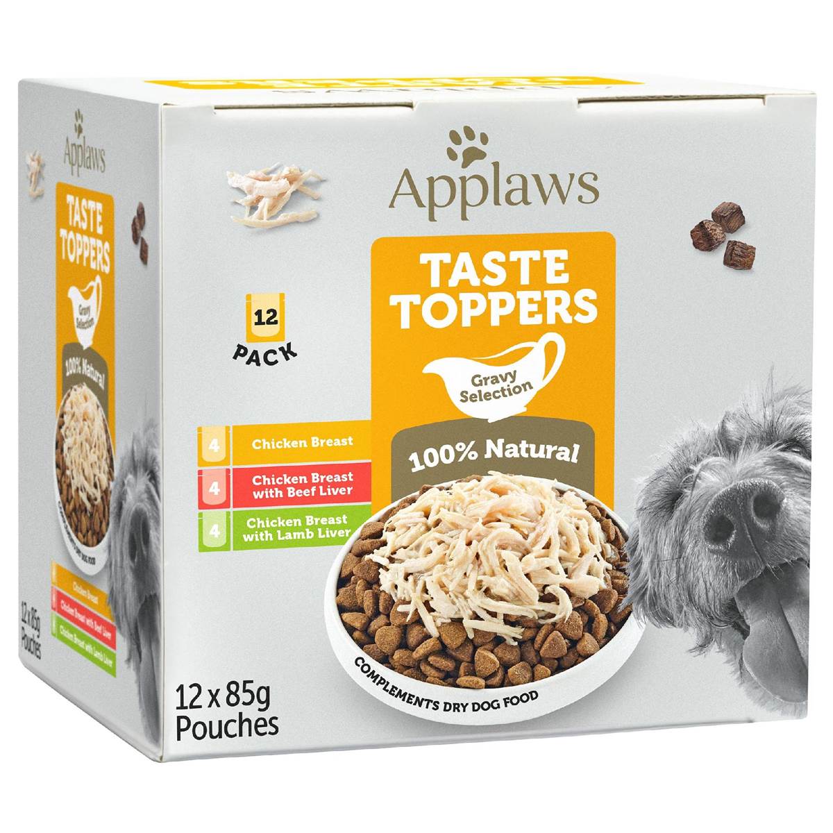 Applaws Taste Toppers Dog Food Pouch Chicken in Gravy 85g x 12 pack