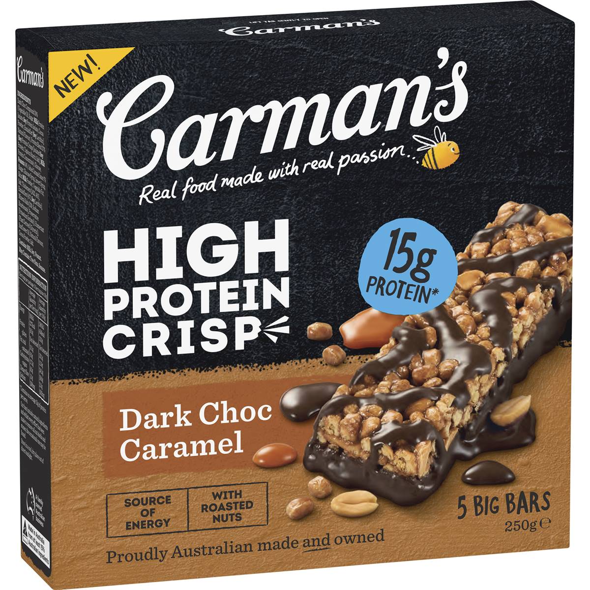Carman's High Crisp Choc Caramel 5 Pack 250g