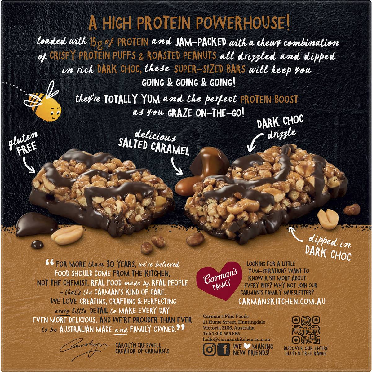 Carman's High Crisp Choc Caramel 5 Pack 250g