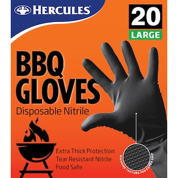 Hercules Disposable Nitrile BBQ Gloves 20 pack
