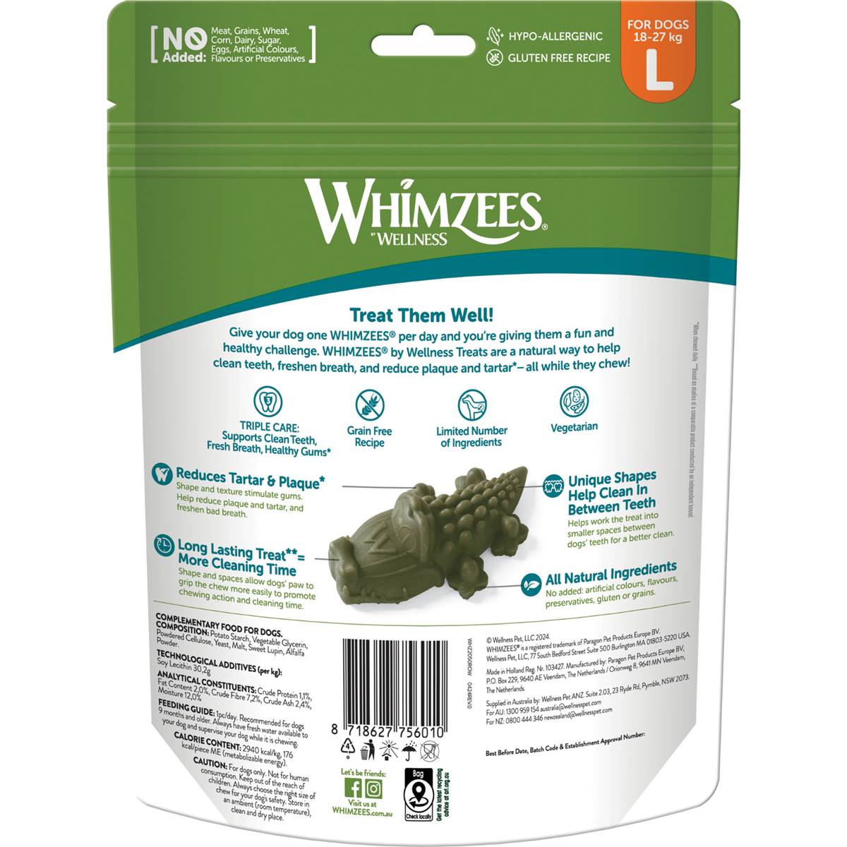 Whimzees Wellness Daily Dental Treats Large 3 pack