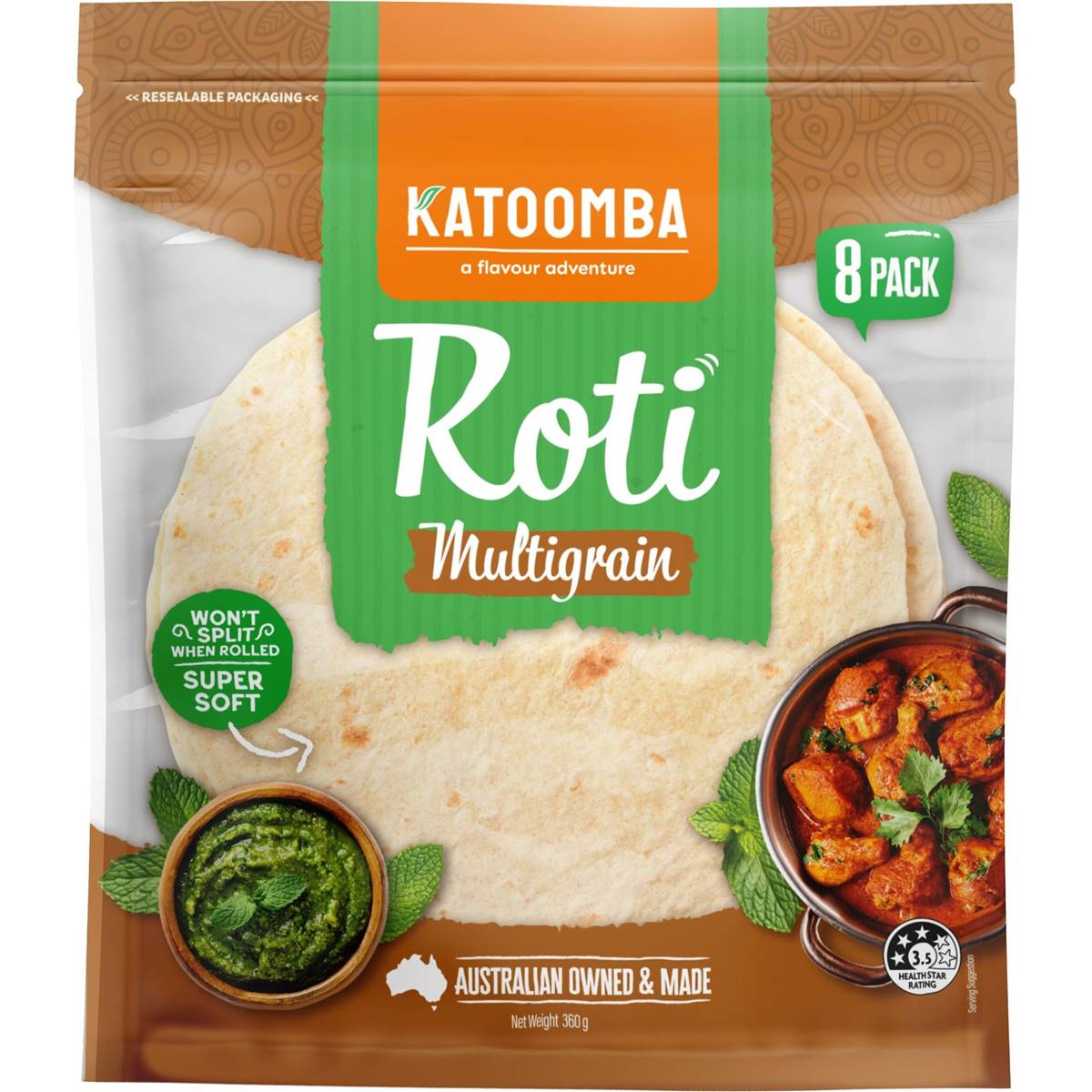 Katoomba Roti Bread Multigrain 8 pack