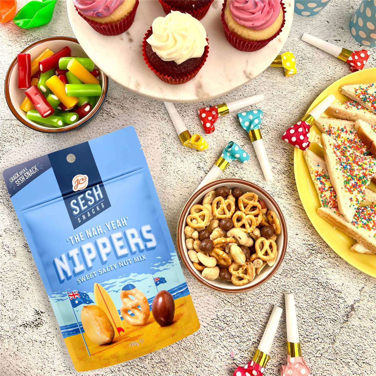 JC's Sesh Snacks Nippers Sweet Salty Nut Mix 130g