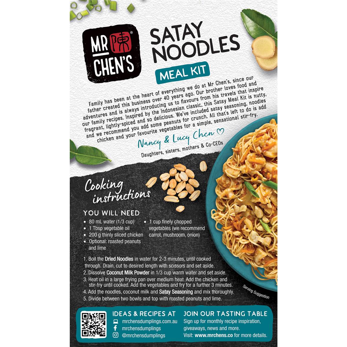 Mr Chen's Satay Noodles Meal Kit 220g