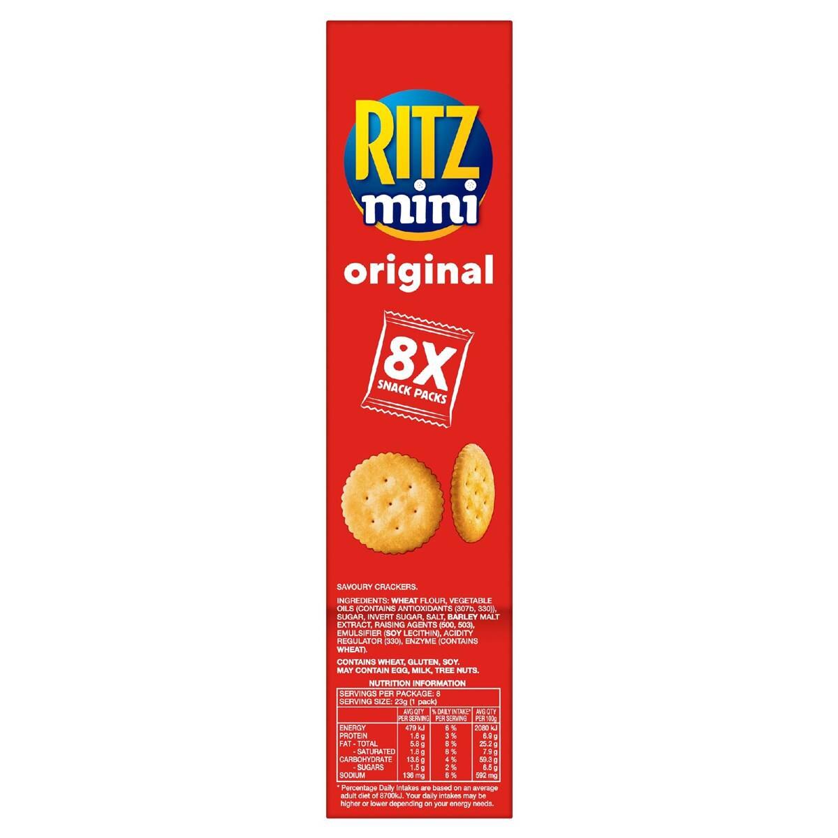 Ritz Mini Crackers Original Flavour Snack Bags 8 pack