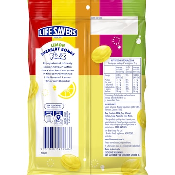Life Savers Sherbert Bombs Fizz Lemon 150g
