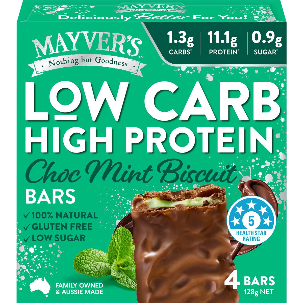 Mayver's Choc Mint Biscuit 4 Pack 128g