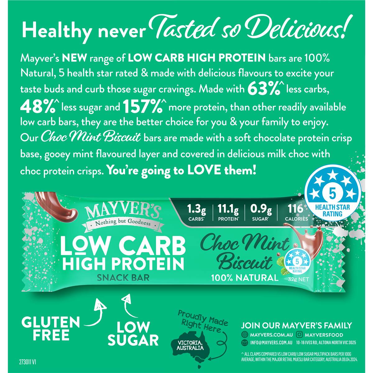 Mayver's Choc Mint Biscuit 4 Pack 128g