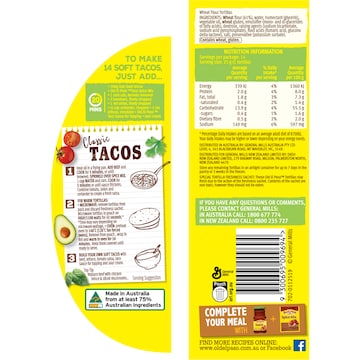 Old El Paso 14 Mini Tortillas Flour 350g