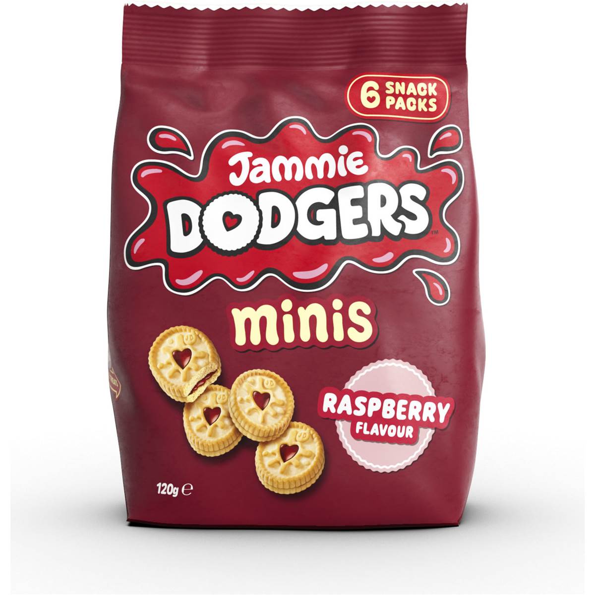 Jammie Dodgers Biscuit Minis Snack Packs Raspberry 6 pack