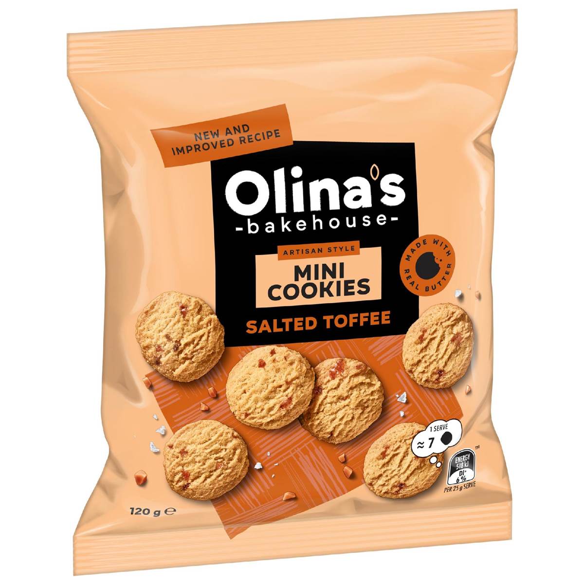 Olina's Bakehouse Mini Cookies Salted Toffee 120g