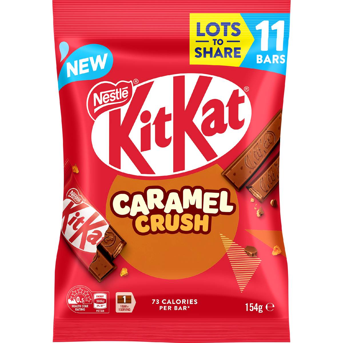 KitKat Caramel Crush Mini Chocolate Bars 11 Pack 154g