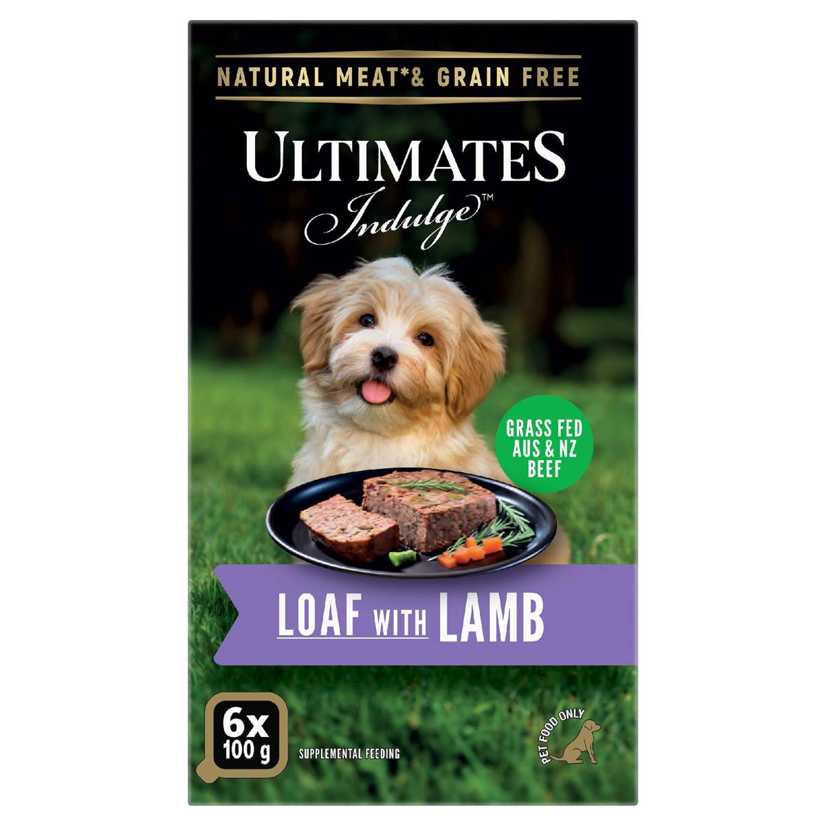 Ultimates Indulge Adult Wet Dog Food Loaf With Lamb 100g x 6 pack