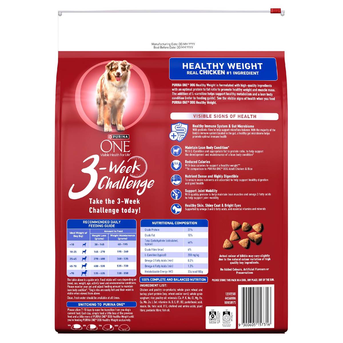 Purina One Adult Dry Dog Food Healthy Weight Chicken 6kg