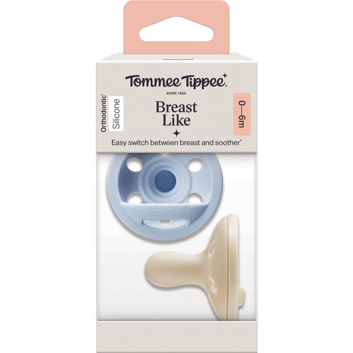 Tommee Tippee Breast Like Silicone Soother 0-6M Assorted 2 pack