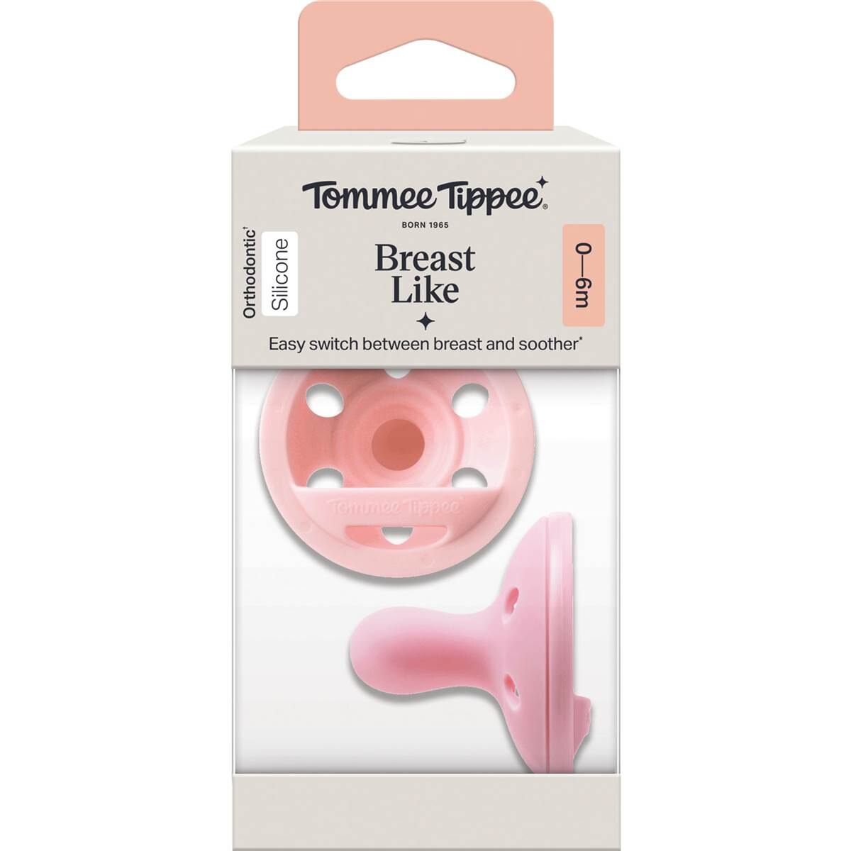 Tommee Tippee Breast Like Silicone Soother 0-6M Assorted 2 pack