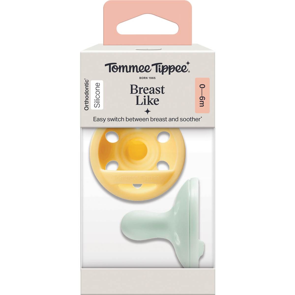 Tommee Tippee Breast Like Silicone Soother 0-6M Assorted 2 pack