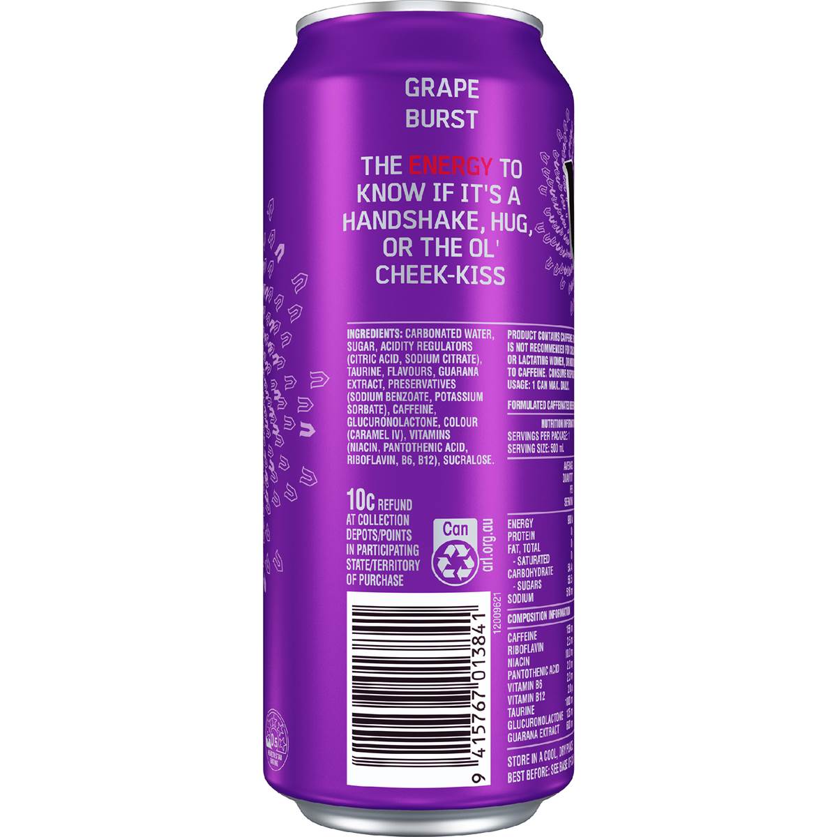 V Energy Grape Burst Energy Drink 500mL
