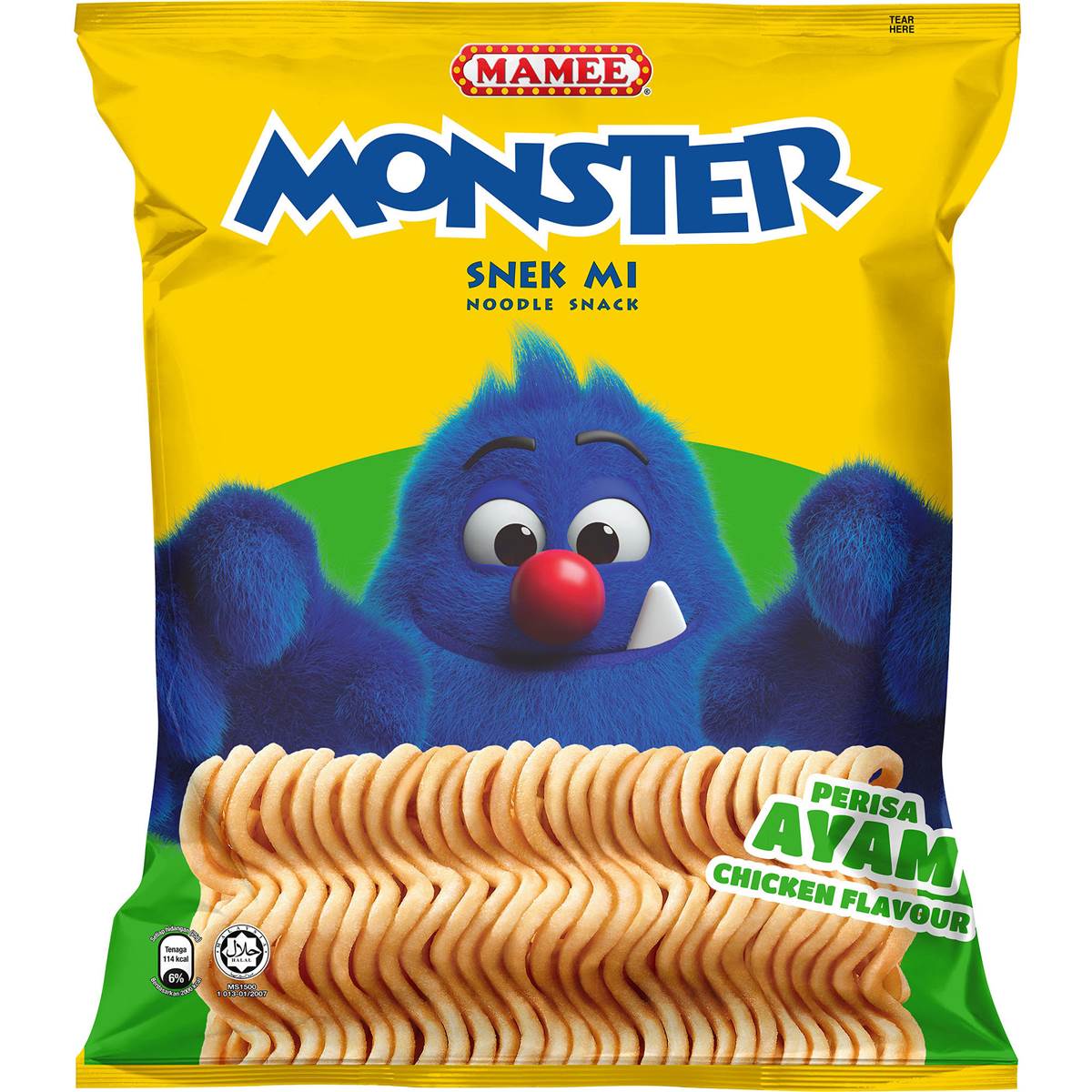 Mamee Monster Snek Mi Noodle Snack Chicken Flavour 8 pack