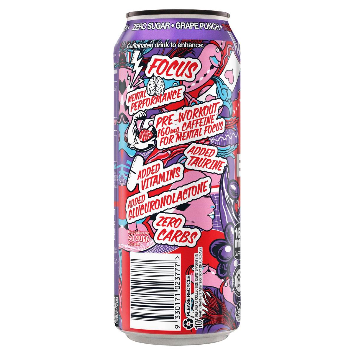 BSC Caffeinated Energy Drink Grape Punch 500mL