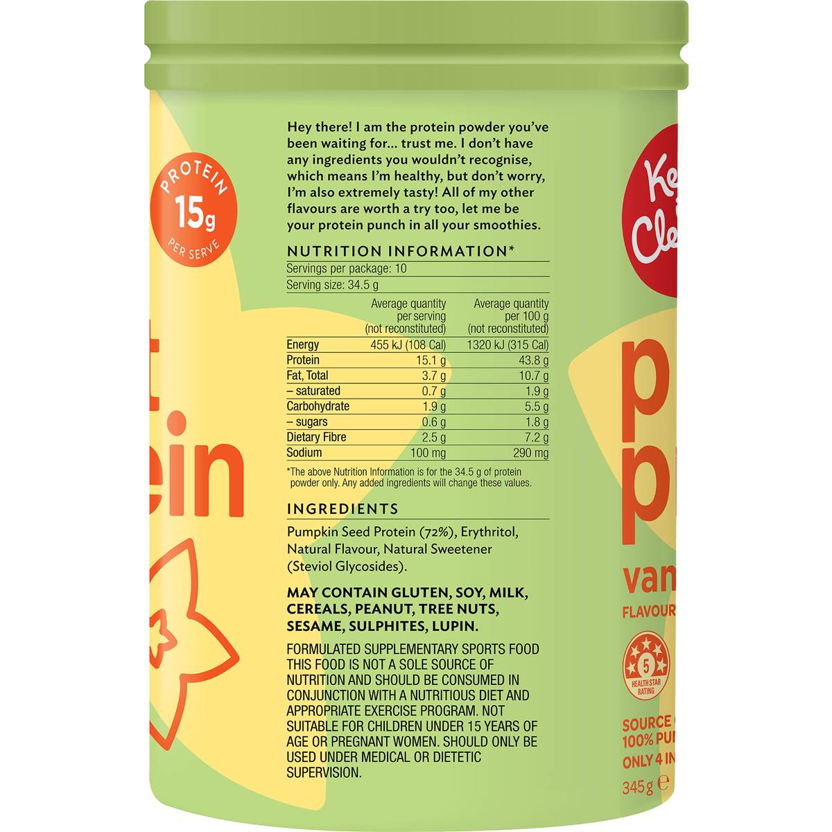 Keep It Cleaner Plant Protein Vanilla Flavour 345g