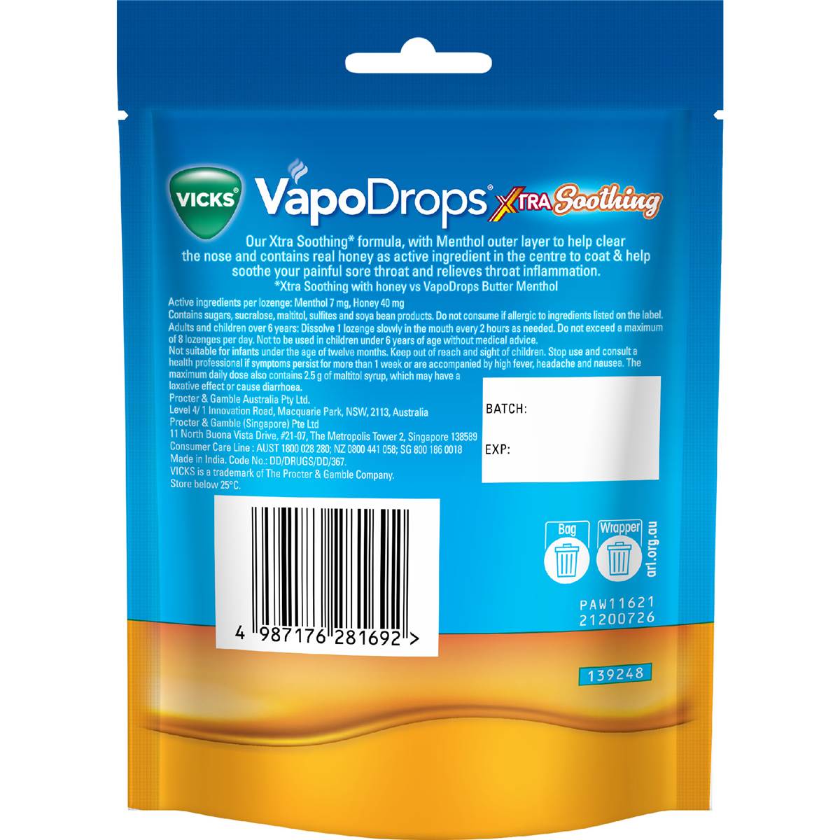 Vicks Vapodrops Xtra Strong Soothing 16 pack