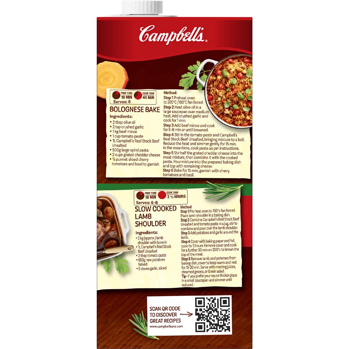 Campbells Real Stock Unsalted Beef 1L