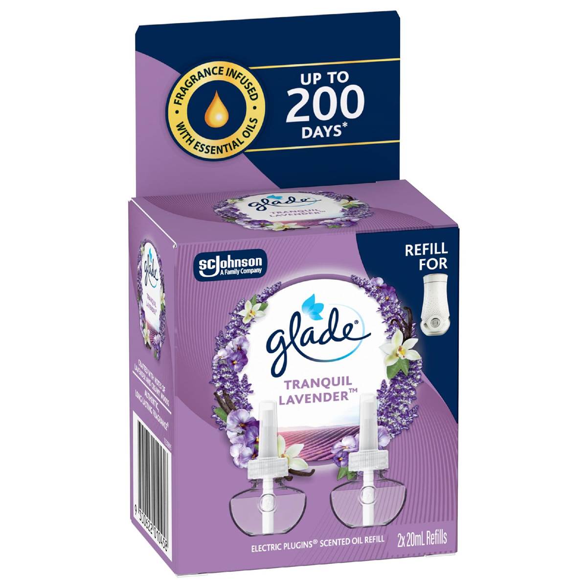 Glade Tranquil Lavender Scented Oil Refill 2 pack